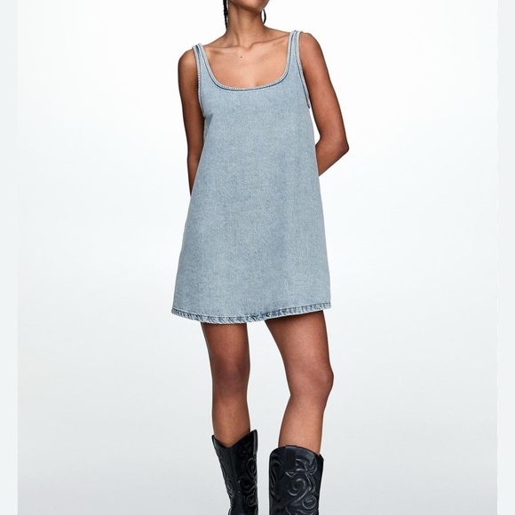 Zara Dresses & Skirts - Zara Blue Sleeveless Scoop Neck Sundress